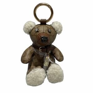 Coach Bear Collectible Bag Charm In Signature Canvas New
